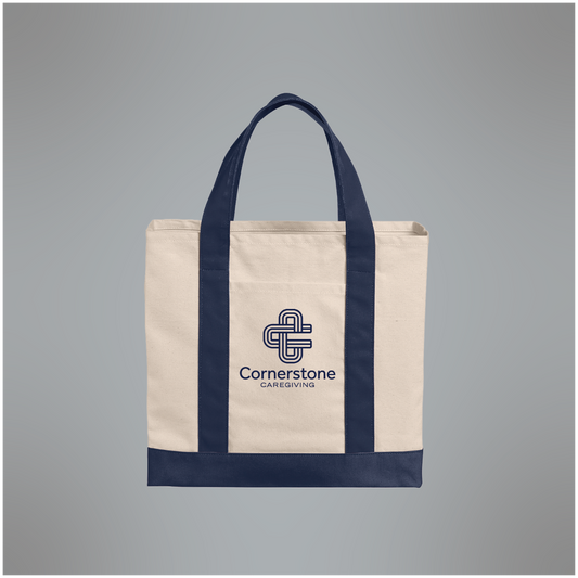 Cotton Canvas Two Tone Tote Bag